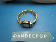Load image into Gallery viewer, Da Vanci Cuff Hinged Bracelet Watch Quartz Japan Movement W/ Blue Gemstone