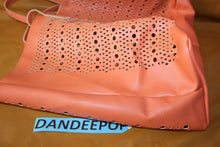 Load image into Gallery viewer, Saks Fifth Avenue Pierced Pattern Coral Orange Handbag With Wristlet Purse