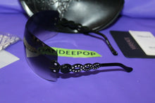 Load image into Gallery viewer, Versace Designer Black Gradient Lens Sunglasses Gem Embellished With Case COA