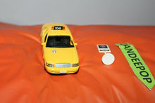 Load image into Gallery viewer, NYC New York City Yellow Ford Crown Victoria Taxi Cab With Parking Sign Toy