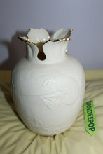 Load image into Gallery viewer, Lenox Heritage Collection 24K Gold Rim Bisque Vase Bird Theme Kate Sears 8"