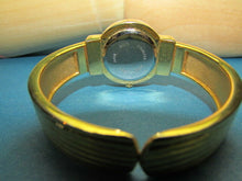 Load image into Gallery viewer, Da Vanci Cuff Hinged Bracelet Watch Quartz Japan Movement W/ Blue Gemstone