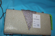 Load image into Gallery viewer, Vintage Gold Tone Sparkle Clutch Handbag With Rhinestone Gem Accent And Clasp