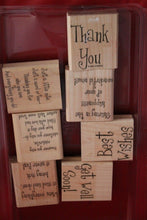 Load image into Gallery viewer, Stampin' Up! 22 Piece Rubber Stamp Greetings Sentiments Designs Phrases