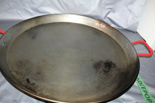 Load image into Gallery viewer, Large Metal Paella Cooking Pan With Red Handles 25"
