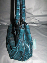 Load image into Gallery viewer, Kate Spade Blue Patent Leather Elena Knightsbridge Handbag Croc Finish W/ Bow