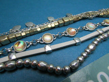 Load image into Gallery viewer, 6 Strand Gold Tone Metal and Beaded Gem Fashion Bracelet