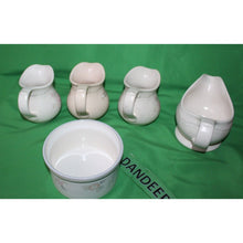 Load image into Gallery viewer, 5 Piece Pfaltzgraff Tea Rose Pitcher, Wyndham Butter Tub Medley Buff Gravy Boat

