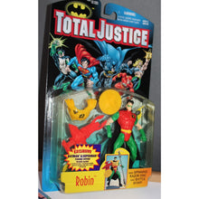 Load image into Gallery viewer, Batman Total Justice Robin With Spinning Razor Disc And Battle Staff Kenner Toy
