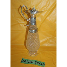 Load image into Gallery viewer, Vintage Claret Gut Glass Silver Plated Wine Decanter Pourer Pitcher With Top
