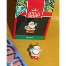 Load image into Gallery viewer, Hallmark Perfect Fit Santa In Chimney Miniature Holiday Ornament 1990 QXM5516

