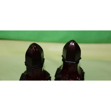 Load image into Gallery viewer, Ruby Red Glass Avon Cape Cod Charisma Cologne Empty Bottle Salt Pepper Shaker
