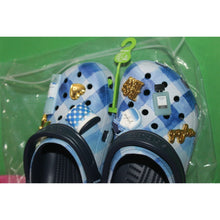 Load image into Gallery viewer, Bath &amp; Body Works Gingham Crocs Collab Sandals Clog Footwear W/ 8 Jibbitz W7 M5
