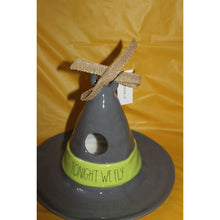 Load image into Gallery viewer, Rae Dunn Tonight We Fly Large Witch Hat Ceramic Birdhouse Feeder Halloween
