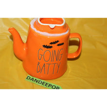 Load image into Gallery viewer, Rae Dunn Going Batty Orange Halloween Theme Teapot Tea Beverage Server

