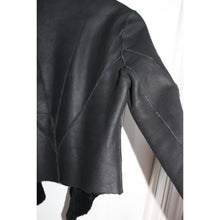 Load image into Gallery viewer, Black Fur Lined Leather Women's Size Small Evening Coat Short
