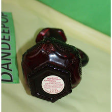 Load image into Gallery viewer, Ruby Red Glass Avon Cape Cod Cruet Skin So Soft Bath Oil Empty Bottle Valentine
