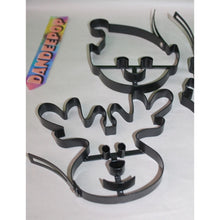 Load image into Gallery viewer, 3 Piece Williams Sonoma Metal Pancake Batter Forms Snowman Elf Reindeer Set
