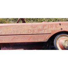 Load image into Gallery viewer, Antique AMF Hook And Ladder Pedal Car Firetruck Red Steel With Siren intact Toy
