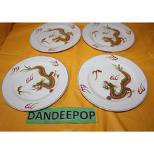 Load image into Gallery viewer, 6 Piece Antique Japanese Dragon Meikei China Painted Plates With Gold Trim
