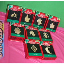 Load image into Gallery viewer, 9 Piece Miniature Hallmark Christmas Holiday Ornaments 1990-1991 Brass Plated
