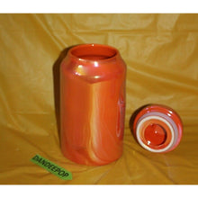 Load image into Gallery viewer, Rae Dunn Crow's Bones Orange Luster Finish Ceramic Canister Halloween Decor
