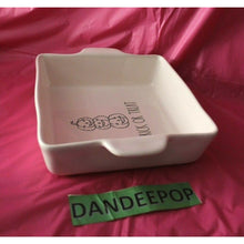 Load image into Gallery viewer, Rae Dunn White Trick Or Treat Halloween Square Baking Dish Artisan Collection

