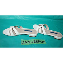 Load image into Gallery viewer, Stuart Weitzman Women's White Cami Sandals Leather Flats Shoes Size 6 CIZW 64218
