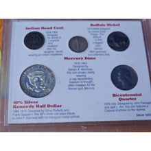 Load image into Gallery viewer, America&#39;s Favorite Coins Set 40% Silver Kennedy Half Dollar Mercury Dime Nickel
