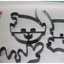 Load image into Gallery viewer, 3 Piece Williams Sonoma Metal Pancake Batter Forms Snowman Elf Reindeer Set
