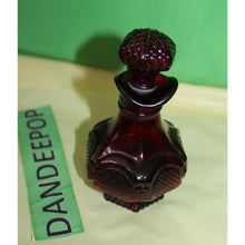 Load image into Gallery viewer, Ruby Red Glass Avon Cape Cod Cruet Skin So Soft Bath Oil Empty Bottle Valentine
