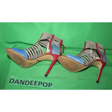 Load image into Gallery viewer, Brian Atwood Vero Cuoio Open Toe High Heel Sandals Multi Color Size Women's 6.5
