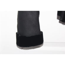Load image into Gallery viewer, Black Fur Lined Leather Women's Size Small Evening Coat Short

