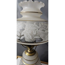Load image into Gallery viewer, Quoizel 1978 Satin Lace Floral Gone With The Wind Hurricane Table Lamp 23.5" BA
