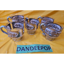 Load image into Gallery viewer, Vintage Culver 5 Piece Silver Clad Glass Coffee Cups With Removeable Handles
