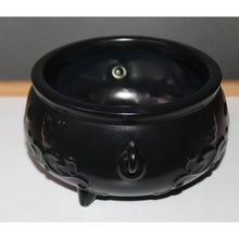 Load image into Gallery viewer, Bath &amp; Body Works Black Footed Round Cauldron Body Care Holder Vanity Halloween
