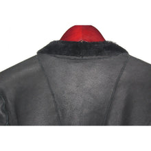 Load image into Gallery viewer, Black Fur Lined Leather Women's Size Small Evening Coat Short
