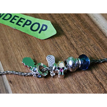 Load image into Gallery viewer, Grandmother Silver Tone Charm Bracelet Jewelry Lady Bug Sapphire Bead Sandal
