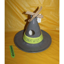 Load image into Gallery viewer, Rae Dunn Tonight We Fly Large Witch Hat Ceramic Birdhouse Feeder Halloween
