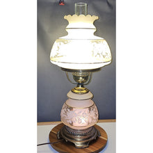 Load image into Gallery viewer, Quoizel 1978 Satin Lace Floral Gone With The Wind Hurricane Table Lamp 23.5" Med
