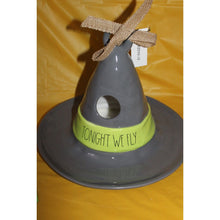 Load image into Gallery viewer, Rae Dunn Tonight We Fly Large Witch Hat Ceramic Birdhouse Feeder Halloween
