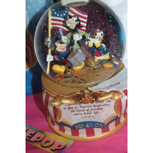 Load image into Gallery viewer, Disney Store Mickey's Yankee Doodle Dandy Musical Snow Water Globe July 4 1776
