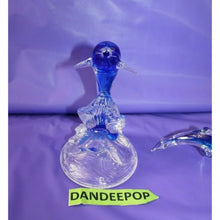 Load image into Gallery viewer, Cristal d'Arques Lead Crystal Dolphin On Wave Animal Figurine Decor W/ Smaller
