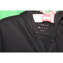 Load image into Gallery viewer, Tesla Branded Black Hooded Zip Front Sweatshirt Size Adult XS
