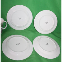Load image into Gallery viewer, 8 Piece Violets Purple Floral Grace&#39;s Teaware 4 Mugs 4 Plates Tea Coffee Serving
