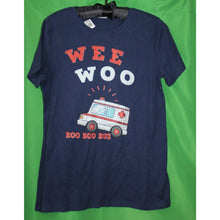 Load image into Gallery viewer, Wee Woo Boo Boo Bus Ambulance Blue EMT EMS Funny T Shirt Size Women's Small
