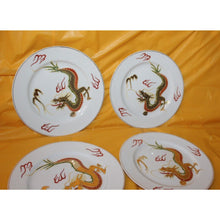Load image into Gallery viewer, 6 Piece Antique Japanese Dragon Meikei China Painted Plates With Gold Trim
