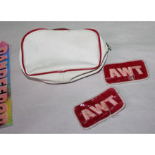 Load image into Gallery viewer, TWA Trans World Airlines 3 Piece Travel Set Zip pouch Globe Pattern And Patches
