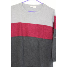 Load image into Gallery viewer, Tara By Vince Camuto Color Block 3/4 Sleeve Sweater Size Women's Small Gray Red
