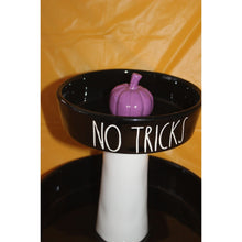 Load image into Gallery viewer, Rae Dunn No Tricks Just Treats 2 Tier Snack Holder Ceramic Display Halloween
